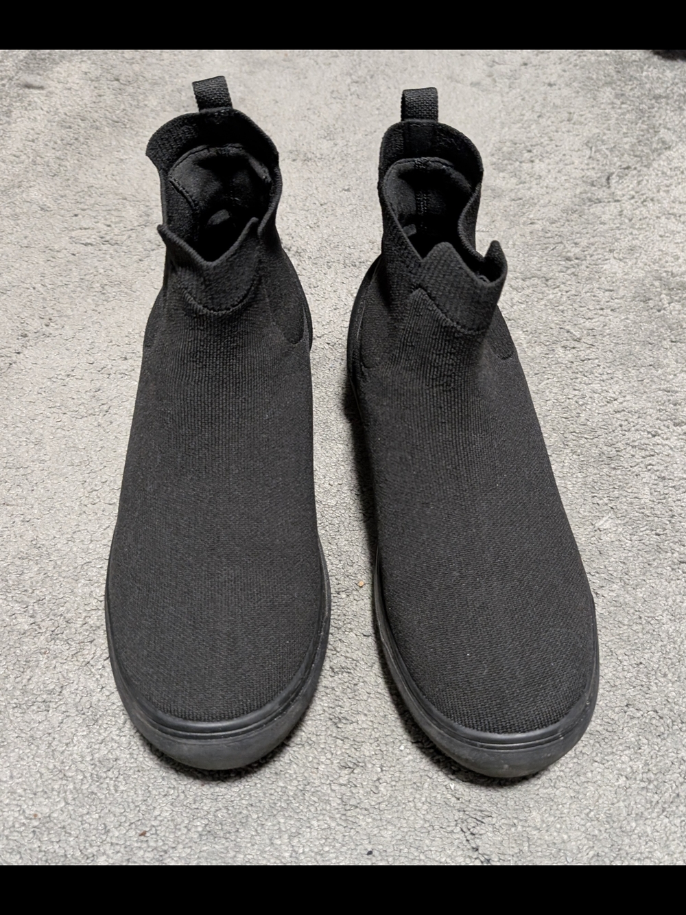 Vessi Black Slip-On Knit Chelsea Boots